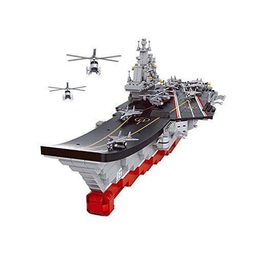 Sluban M38-B0399 Grå leksaks hangarfartyg — 8 flygplan & 4 helikoptrar