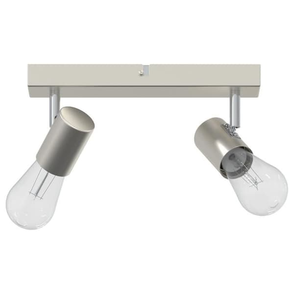 Justerbar takprojektor 2 vägar i borstat nickel E27.