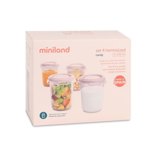Set med 4 hermetiska burkar på 250 ml Hermisized Candy