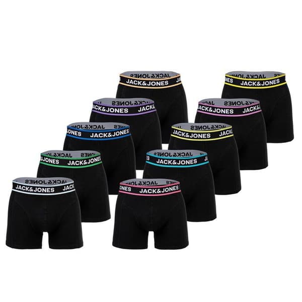 Jack&Jones Kalsonger Herr - ,Förpackning med 10, JACLIMES SOLID TRUNKS 10 PACK