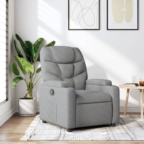 vidaXL Lätt grå tyg reclinerfåtölj 3205608