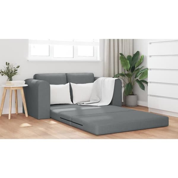 Sängsoffa 2 i 1 Mörkgrå 148x71x83 cm Tyg
