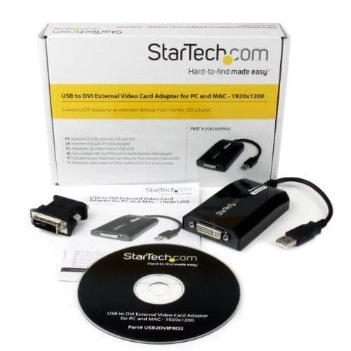 StarTech USB till DVI-adapter (DVI-I Single Link) Svart – 1920×1200, extern grafikkort