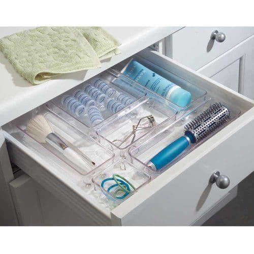 InterDesign 52730EU Linus Double Drawer Organizer Transparent 4 x 4 x 3 tum