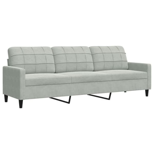 vidaXL Soffa 3-sits Grå 210 cm Sammet 4007644