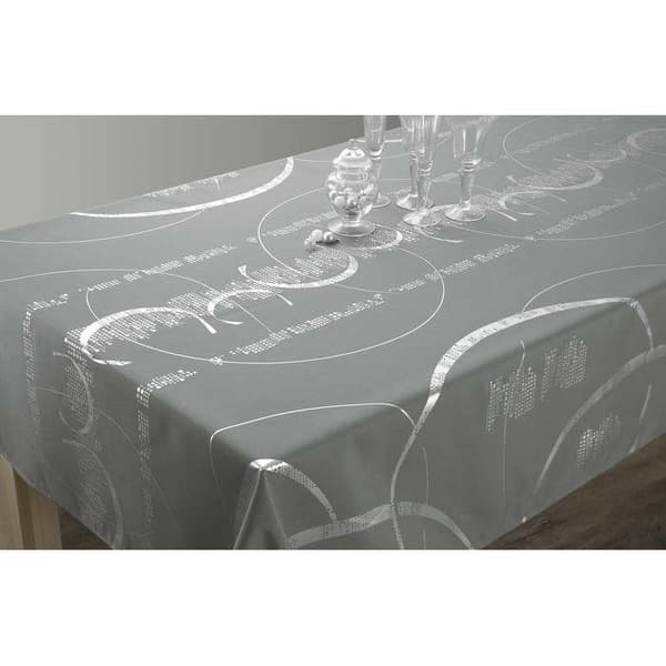 Duk - LE LINGE DE JULES - Glänsande - Ljusgrå - Rektangulär 150 x 300 cm - Lättskött