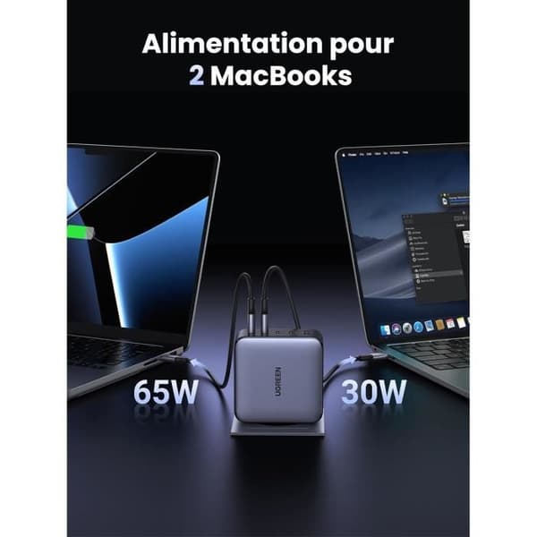 USB-C väggladdare 5 portar - UGREEN - Nexode - 100W - GaNInfinity - Snabbladdning