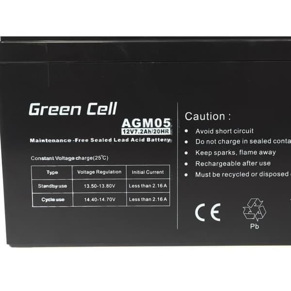 AGM VRLA Green Cell 12V 7,2Ah Strömbatteri