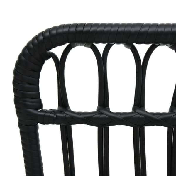 vidaXL Trädgårdsstol Poly Rattan Svart