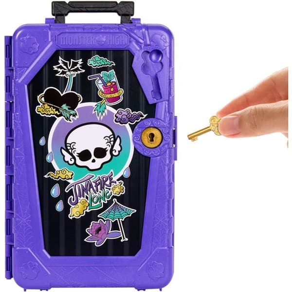 Dockskåp - MONSTER HIGH - Jinafire Long - 19 överraskningar - Rörlig docka - Resetillbehör
