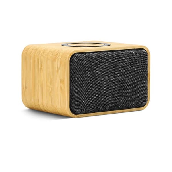 Högtalare - MOOOV - Bambu - Beige - Trådlös - Bluetooth - Induktionsladdare