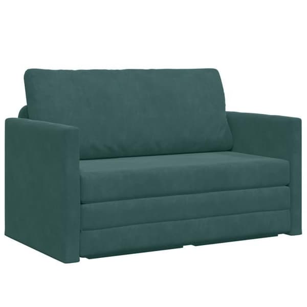 Sängsoffa 2 i 1 Grön Mörk 124x204x61 cm Sammet