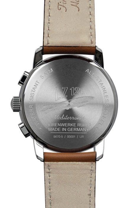 Zeppelin Herrklocka 9670-5 Klocka 42 mm Beige Läder Stål 5 ATM