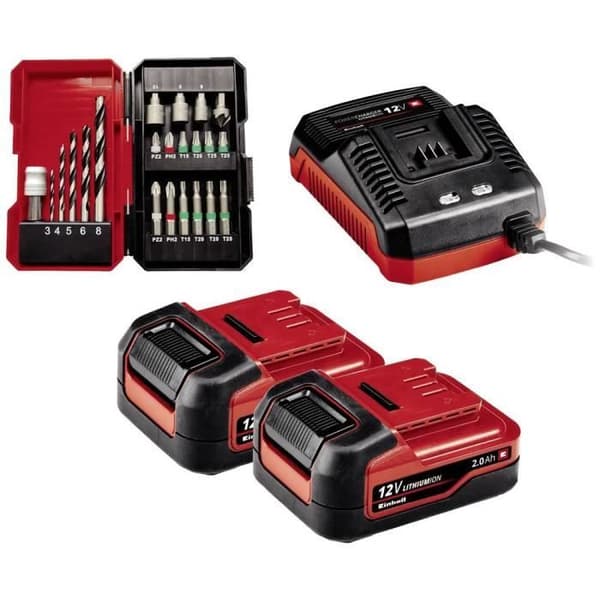 Batteridrill - Einhell - TE-CD 12/1 Li +22+CL - 12 V - 2 Ah - 2 batterier