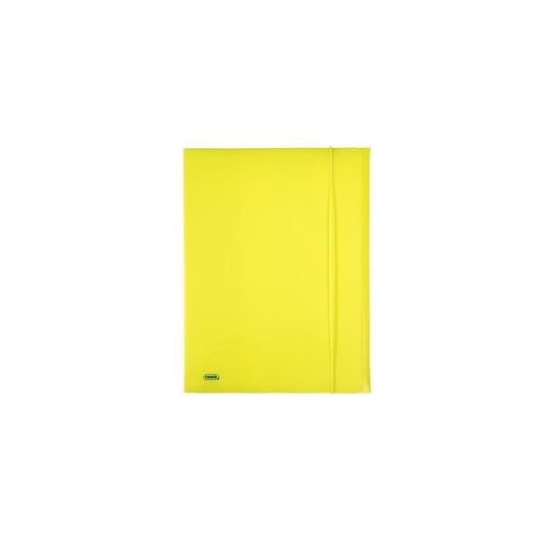 Klämmapp 3 elastiska flikar - FAVORIT - 400102283 - A4 - Polypropen - Neon gul