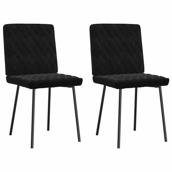 vidaXL Matstolar set om 2 Svart Sammet 4101109