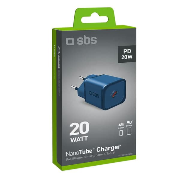 GaN PD 20W USB C nätladdare - SBS - Blå