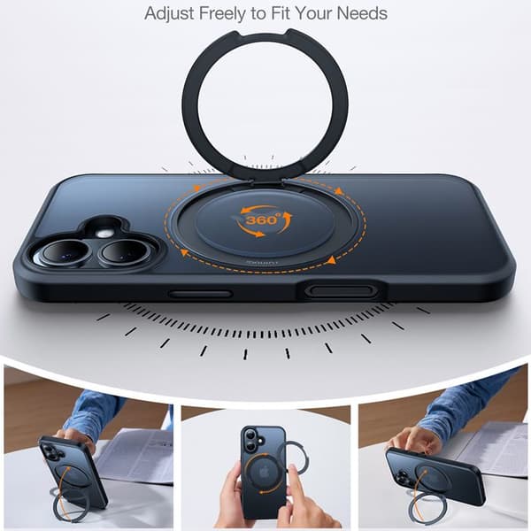 Coque Torras Ostand Pro MagSafe-serien för iPhone 16 - Svart