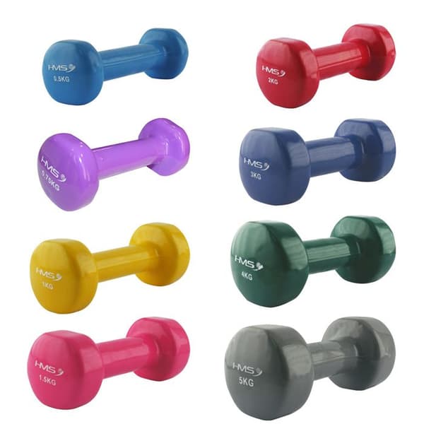 Vinylhantel - HMS - 17023 - 5 kg - Svart - Ergonomisk