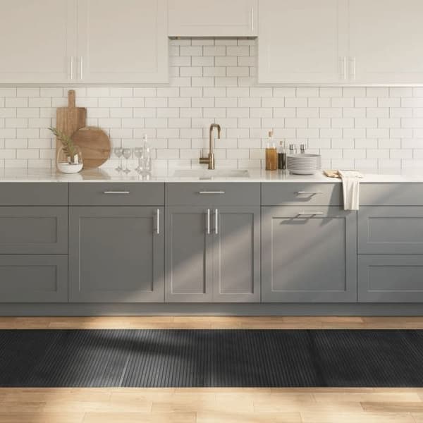 vidaXL Grå rektangulär matta 80x400 cm bambu, vardagsrumsmatta, rektangulär matta, modern matta, sovrumsmatta till 376790