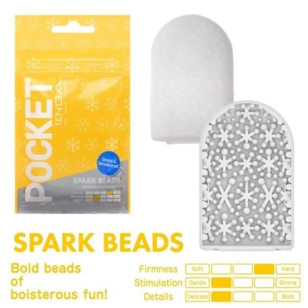 Stroker - TENGA - SPARK BEARDS - Vit - Engångsbruk - För vuxna