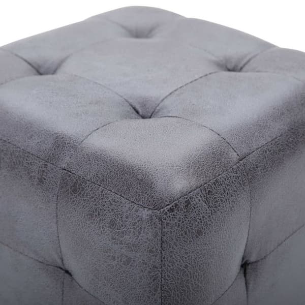 vidaXL 2 st påsar Grå 30 x 30 x 30 cm Mocka konstläder