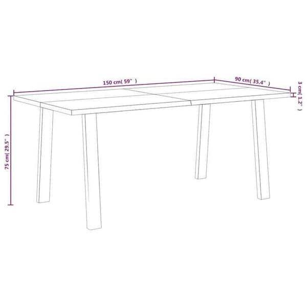 vidaXL Matbord 150x90x75 cm i solid akaciaträ 353298