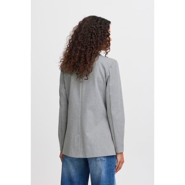 Lång blazer dam ICHI Kate BL4 — grå, elegant och tidlös passform