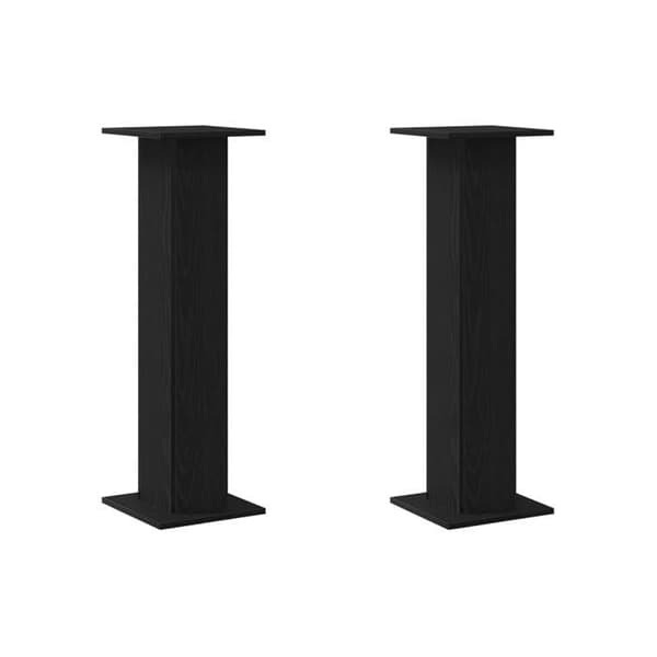 Trä högtalarstativ - vidaXL - Svart ek - 30x30x95 cm - Matt finish - Rektangulär form