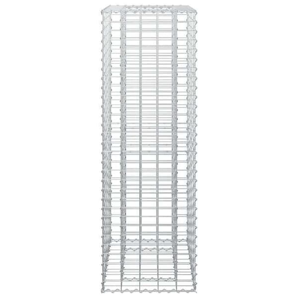vidaXL Hög säng gabion Silver 42033332