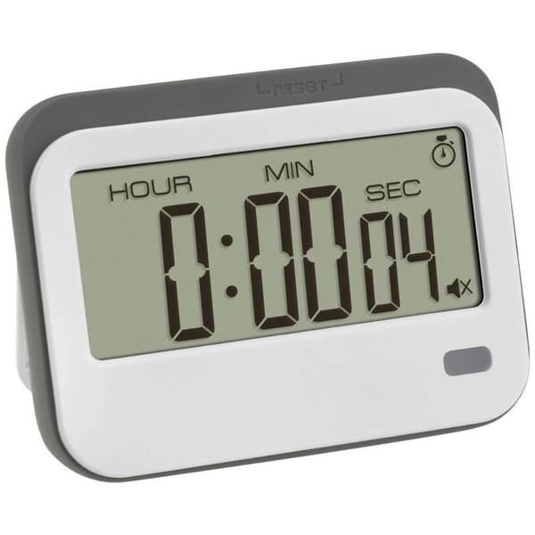 TFA Dostmann Digital Timer med Stoppuhr und Wecker Timer vit, grå digital