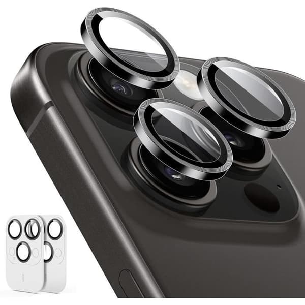 Objektivskydd - ESR - iPhone 16/15/14 Pro Max - Härdat glas - 2 Pack - Svart