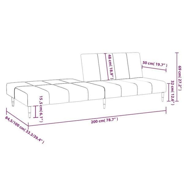 vidaXL 2-sits soffa med sängfunktion i ljusgrön sammet 375877