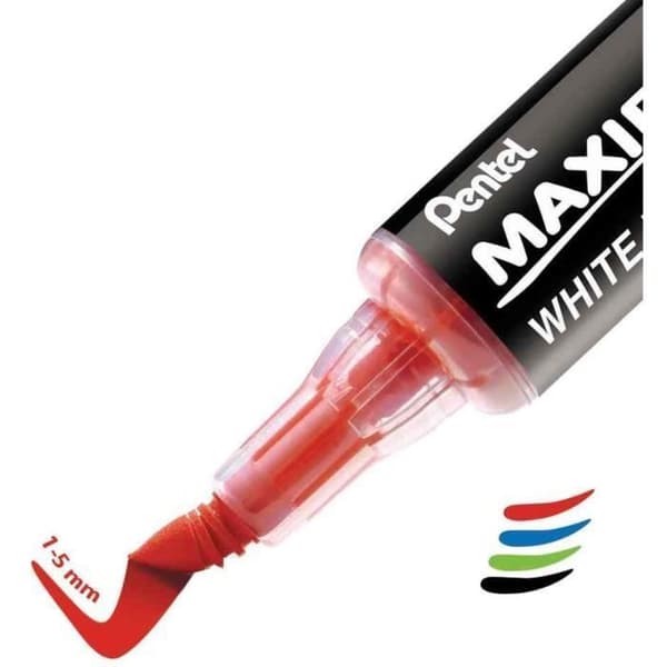 Whiteboard marker - PENTEL - MAXIFLO Flex-Feel - Flexibel spets - Torrtorkbar - Svart