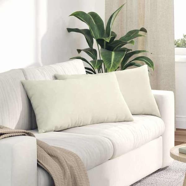 vidaXL Soffkuddar 2 st Kräm 80 x 40 cm 42013722