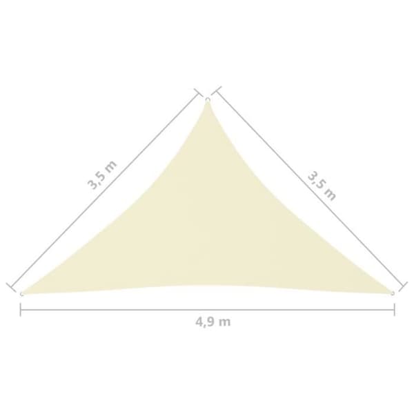 vidaXL Parasol Sail Oxford Tyg Triangulär 3,5x3,5x4,9 m Kräm