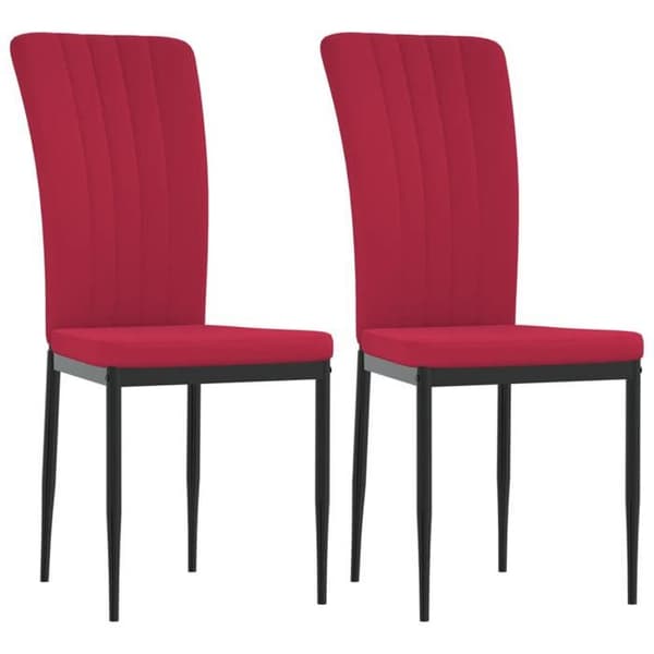 vidaXL Matstolar set om 2 Vinröd Sammet, matstol, soffstol, sidostol, stol 326098