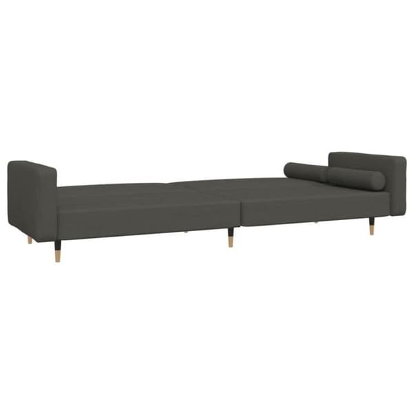 vidaXL 2-sits bäddsoffa med två kuddar mörkgrå sammet 375750