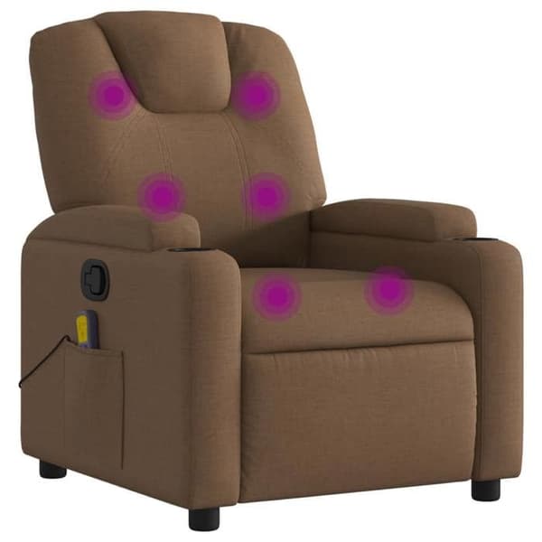 vidaXL Massagestol Lutande Brun Tyg 372381