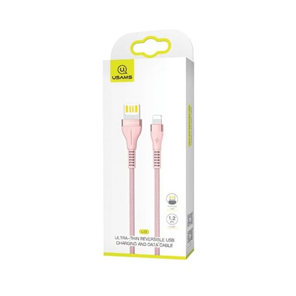 USAMS Lightning-kabel 1,2 m Snabbladdning Rosa
