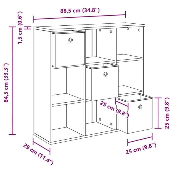 vidaXL Buffé med låda Vit 88,5 x 29 x 84,5 cm 8000484