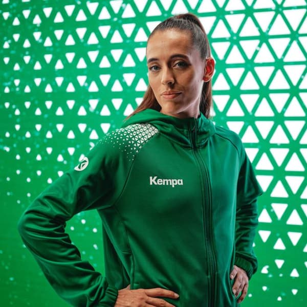 Kvinna hoodie Kempa Ambition 28 - lagun/vit