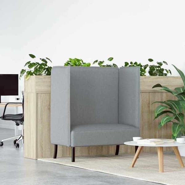 Soffa med Högt Ryggstöd Grå 109 x 56 x 121 cm tyg