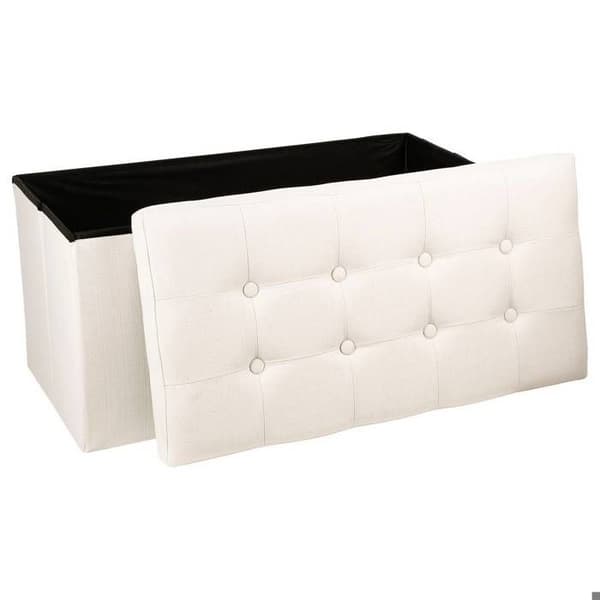 Fällbar dubbelpuff "Lysandre" beige - Atmosphera Inredningsskapare
