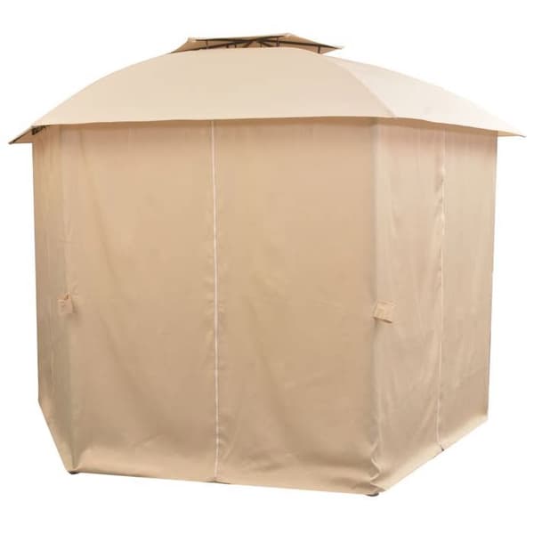 Chapiteau - vidaXL - Hexagonal - 360 x 265 cm - Beige - Självbärande