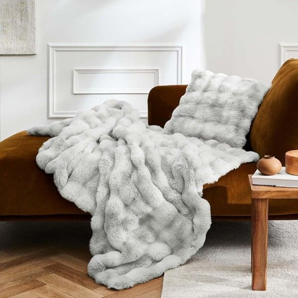 Plaider - Inomhusmjukhet - MOUNTY - Polyester - 180 x 220 cm - Grå