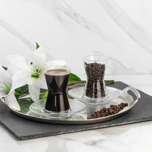 Derin Glas Tekoppsfat - LAV - Set med 6 - Klar - Grå - Modern - Design