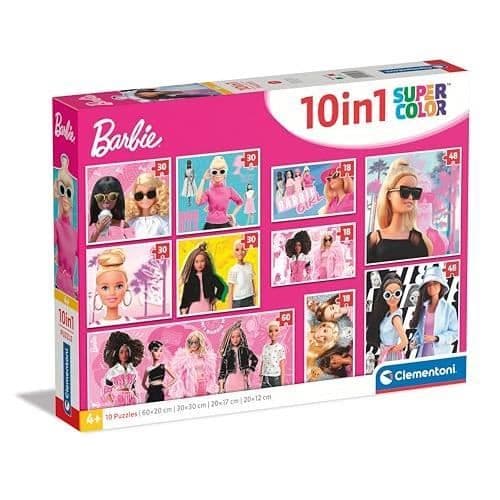 Pussel barn - CLEMENTONI - BARBIE 20282 - 10 olika pussel - 18 till 60 bitar