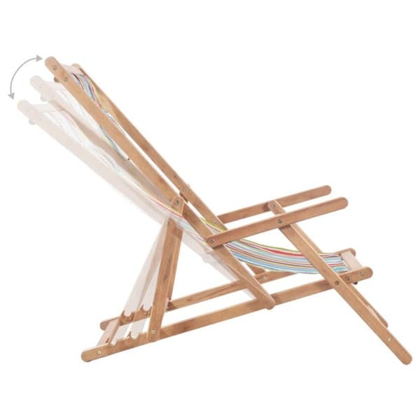 vidaXL Folding Beach Chair Tyg och träram Multicolor