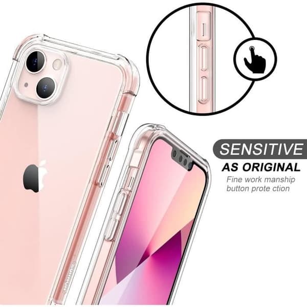 Coque - GENERISK - iPhone 13 - Transparent - 360 graders skydd - Mjuk